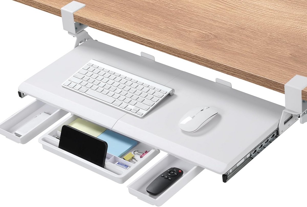 Verstelbare Onder Bureau Toetsenbordlade met C-Klem - 680 x 300 mm Typen en Werkruimte Optimaliseren