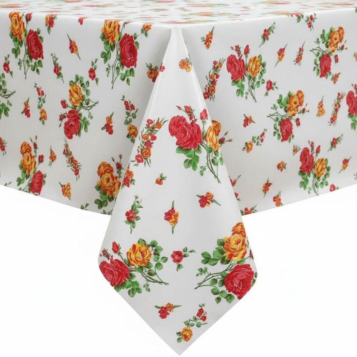 Protecttable - Mexicaans tafelzeil Rosedal wit 120x130cm - Tafelkleed Afwasbaar - Kunststof