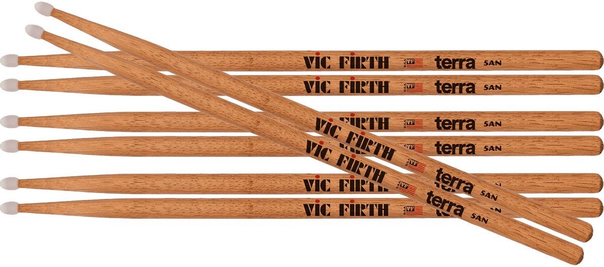 VIC FIRTH Value Pack, 4 Pairs 5ATN - verpakking met 4 paar Terra drumstokken 5A Nylon tip