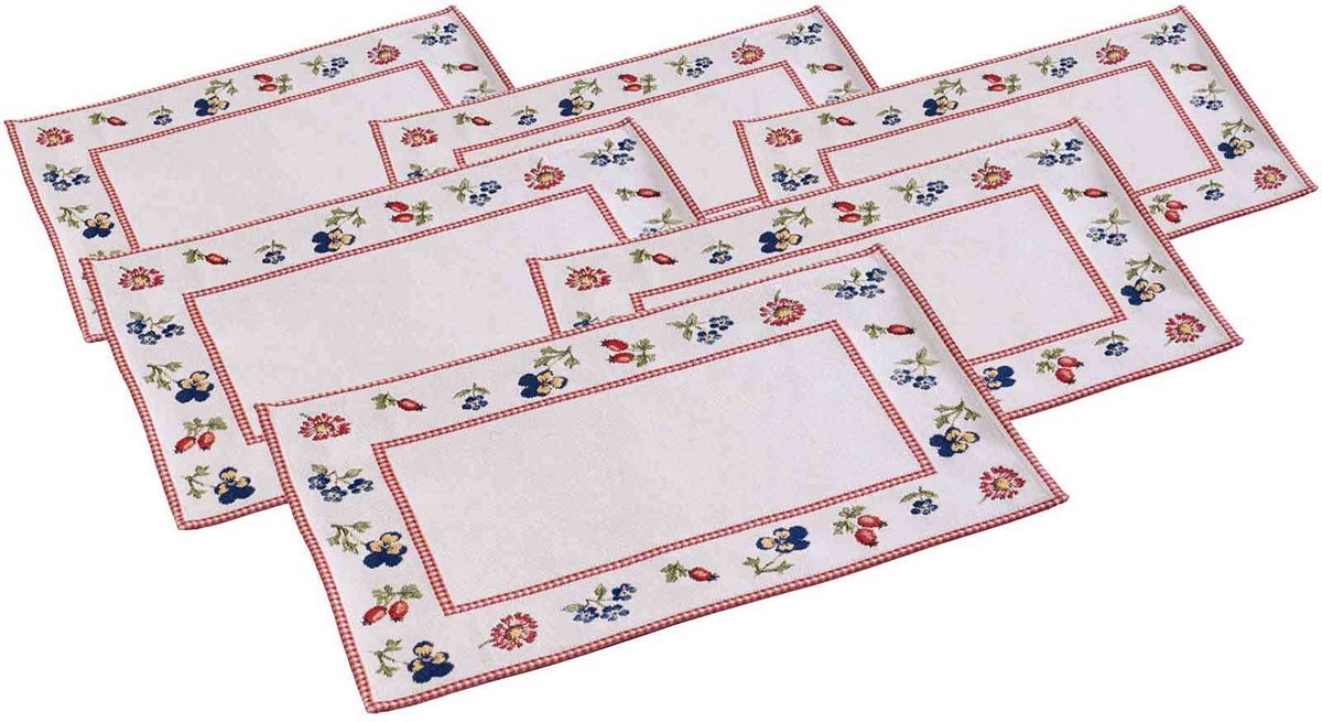 Platzesets Petite Fleur 49 x 32,5 cm Set van 6