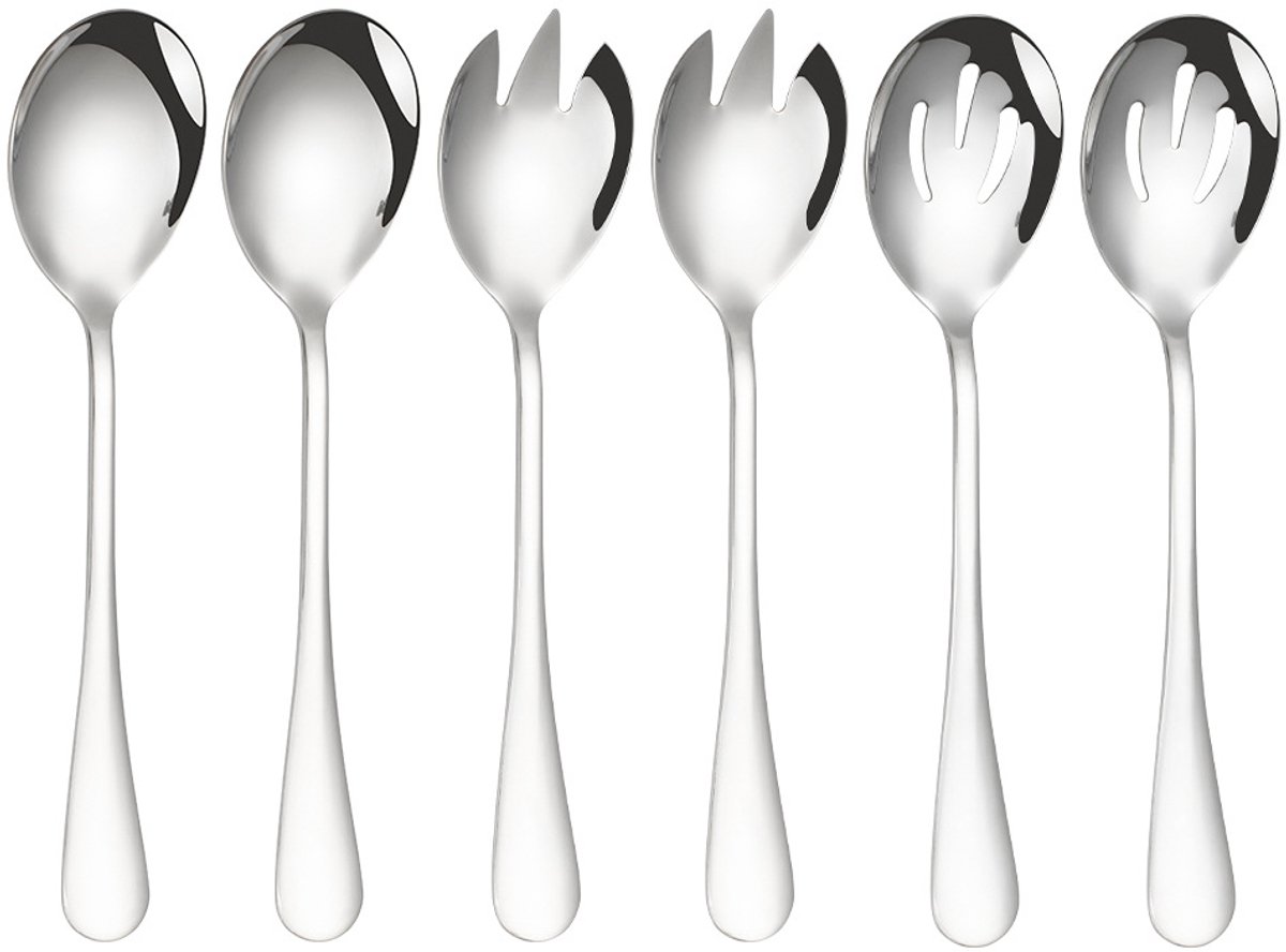 Salade Serveerset RVS - Set van 6 - Keuken Kookgerei
