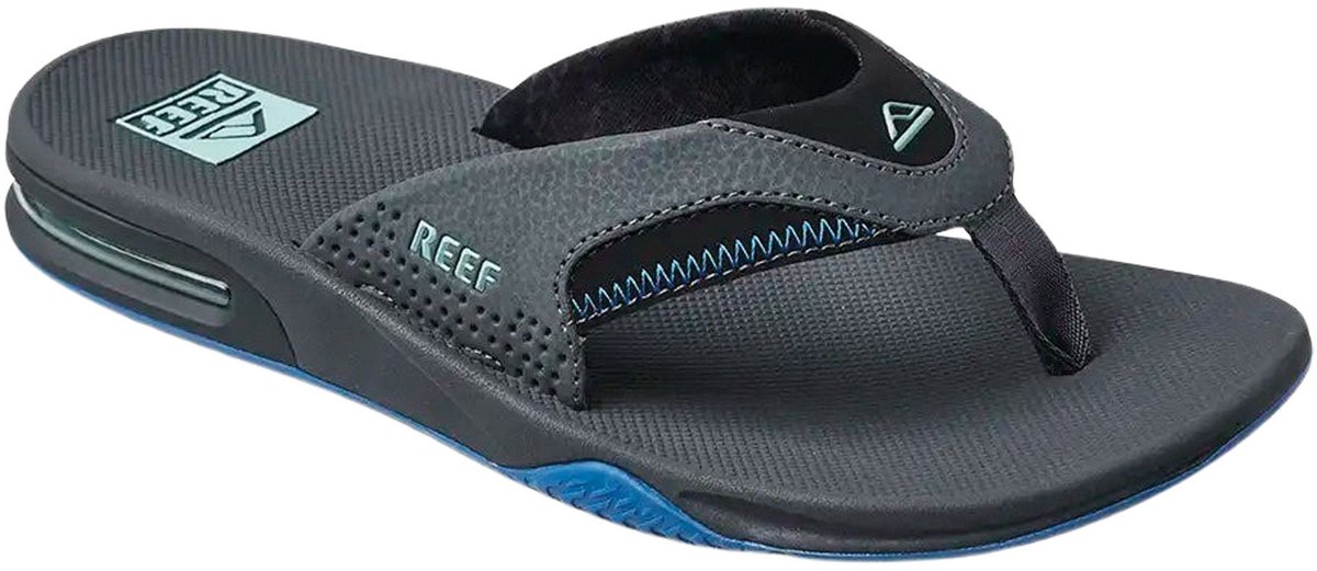 Reef Fanning gunmetal/Ocean Heren Slippers Donkergrijs