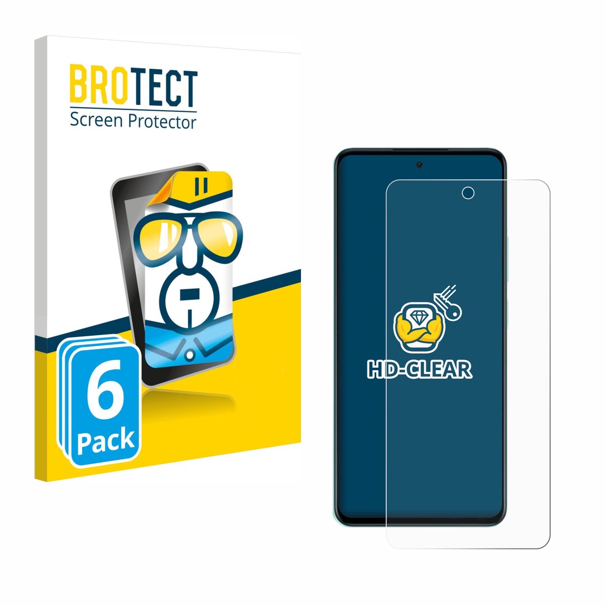 BROTECT - Screenprotector voor Oppo A5 - Folie Beschermfolie transparant 6 Stuks