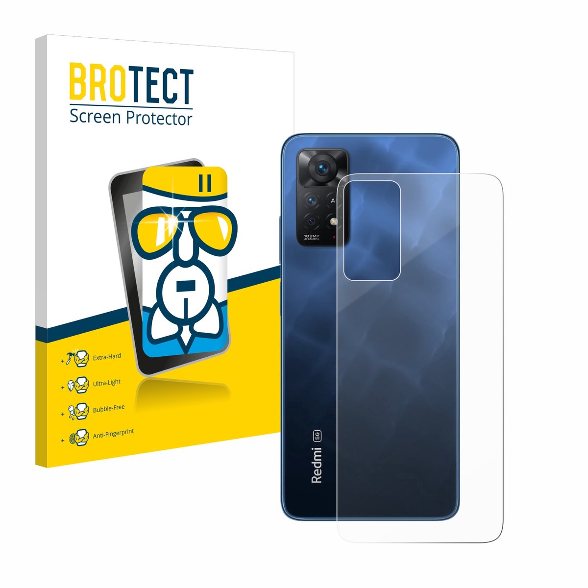 Screenprotector voor Xiaomi Redmi Note 11 Pro 5G (Achterkant) Beschermglas transparant