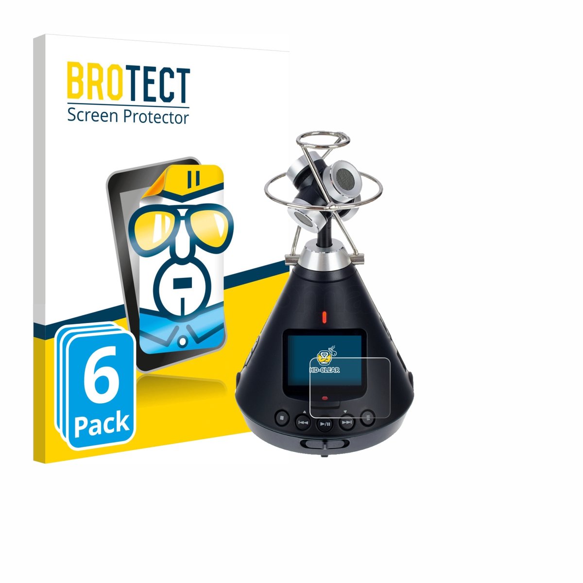 BROTECT - Screenprotector voor Zoom H3-VR - Folie Beschermfolie transparant 6 Stuks