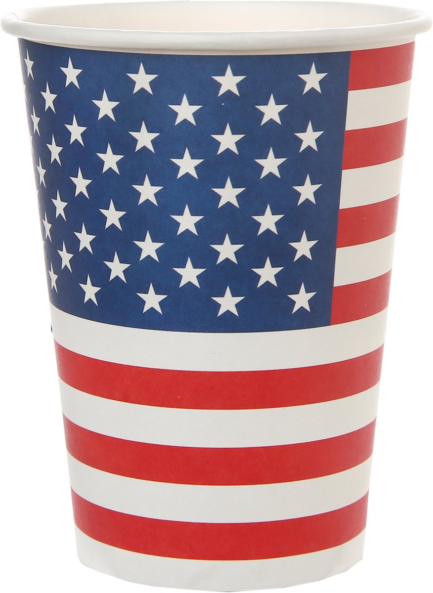 SANTEX - 10 kartonnen bekers Amerika Amerikaanse vlag