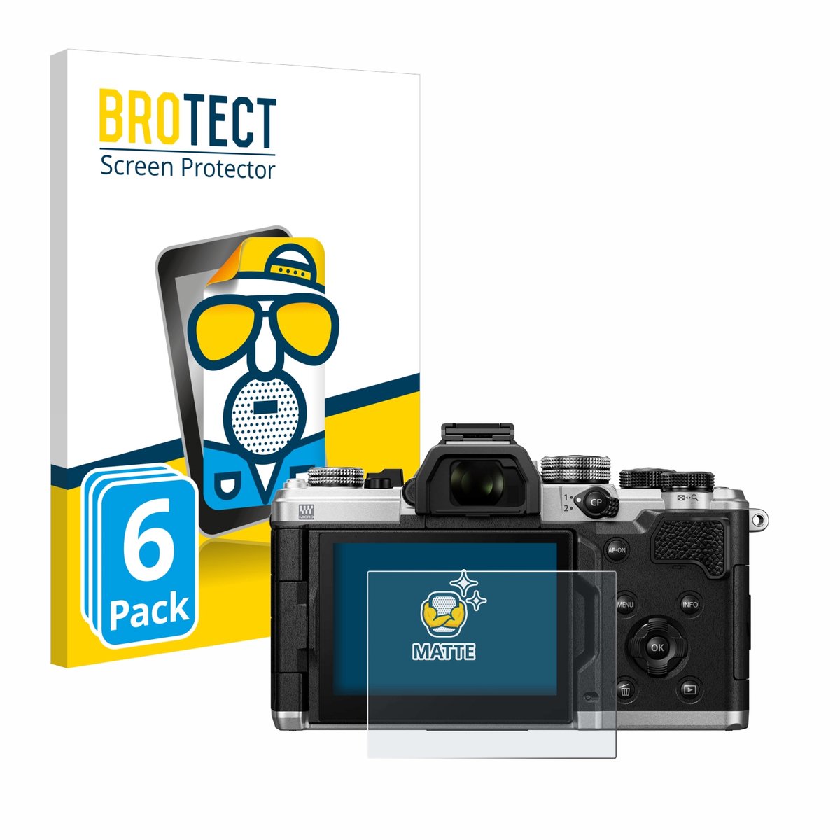 BROTECT - Screenprotector voor OM System OM-3 - Folie Beschermfolie matte 6 Stuks