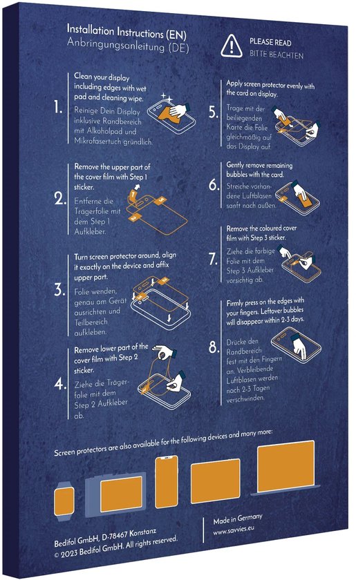 Savvies - Film de protection d'écran pour Panasonic Lumix DC-TZ99 - Film de protection transparent à couverture complète (4 pièces)