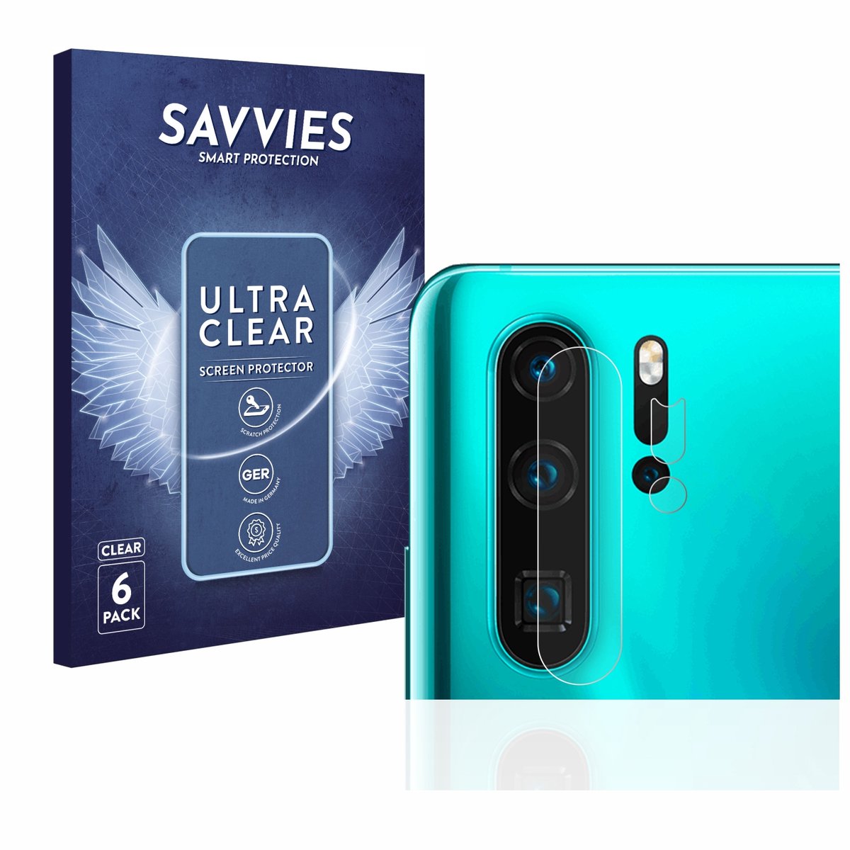 Savvies - Screenprotector voor Huawei P30 Pro (ALLEEN Camera Lens) - Folie Beschermfolie transparant 6 Stuks