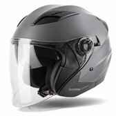 VINZ Calobra Scooterhelm / Motorhelm met Zonnevizier - Jethelm - ECE 22.06 goedgekeurd - Mat Titanium Grijs - M