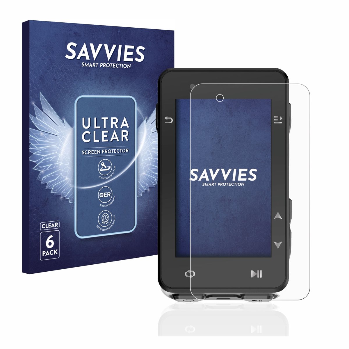 Savvies - Screenprotector voor igpsport iGS630 - Folie Beschermfolie transparant 6 Stuks
