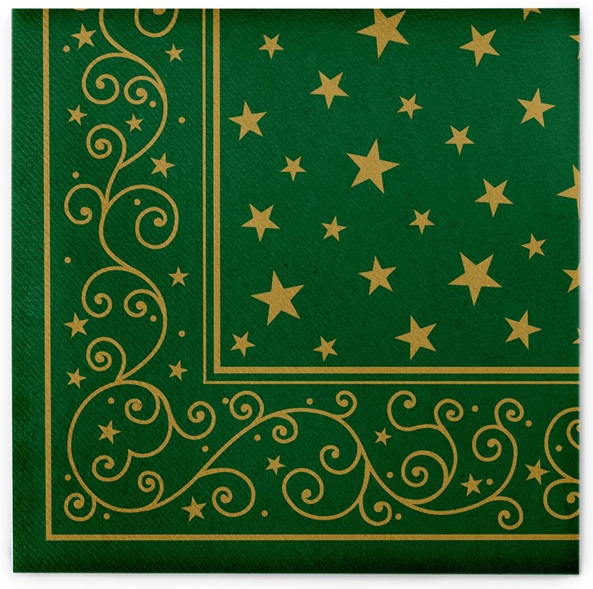 Groene Airlaid Servetten 40x40 cm Kerst & Feest - Linnenlook Wegwerpdoeken (50 stuks)