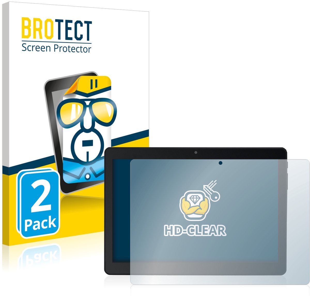 BROTECT - Screenprotector voor Acepad A145 10.1" - Folie Beschermfolie transparant 2 Stuks