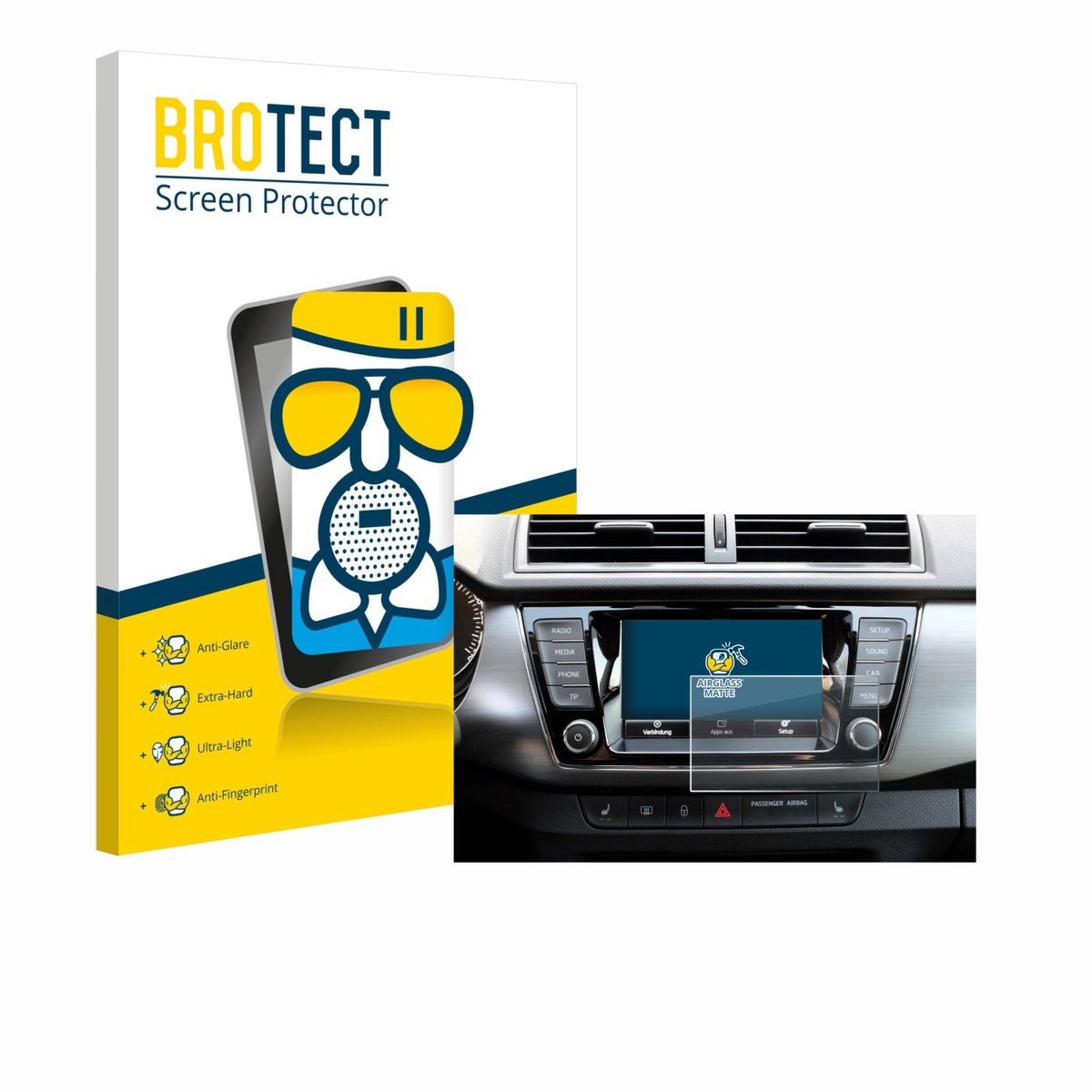 BROTECT - Screenprotector voor Skoda Fabia 3 Combi 6.5" - Folie Beschermfolie Beschermglas matte