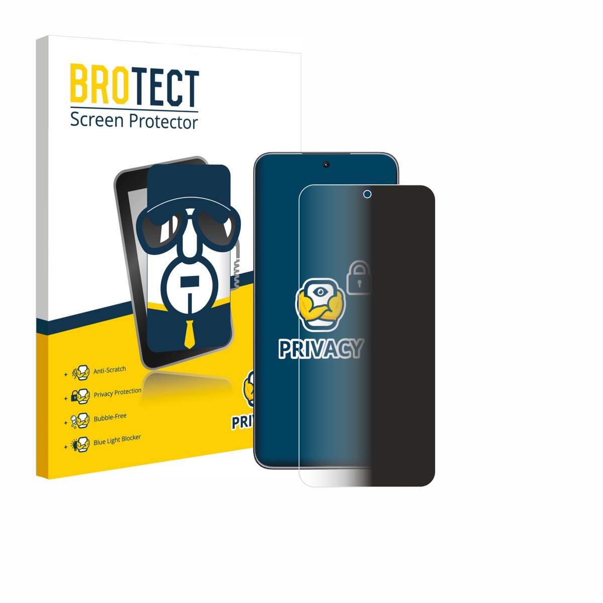 BROTECT - privacy screenprotector voor Honor X60 GT - Folie Beschermfolie Blauwlichtfilter
