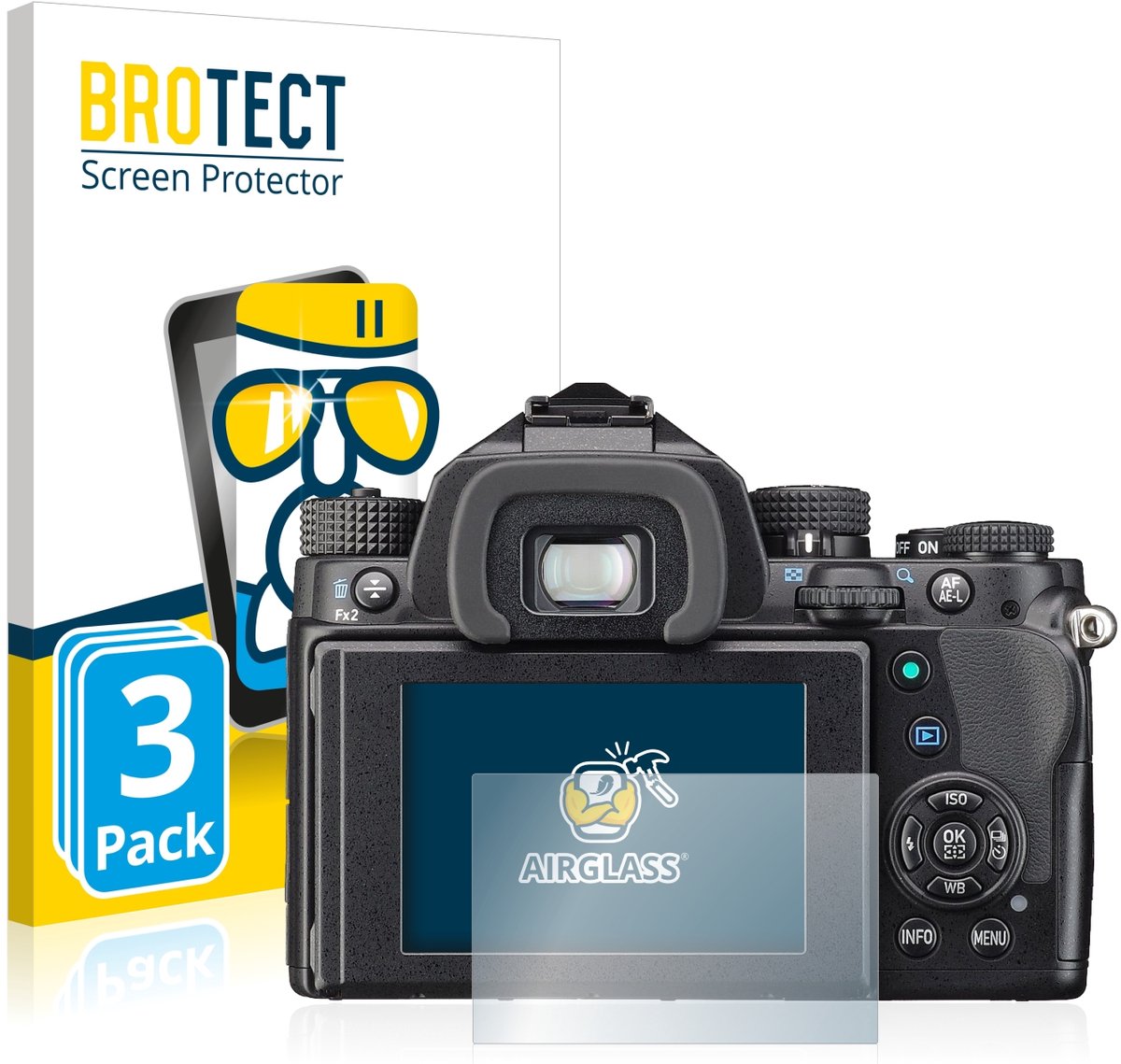 Screenprotector 3 Stuks voor Pentax KP Beschermglas transparant