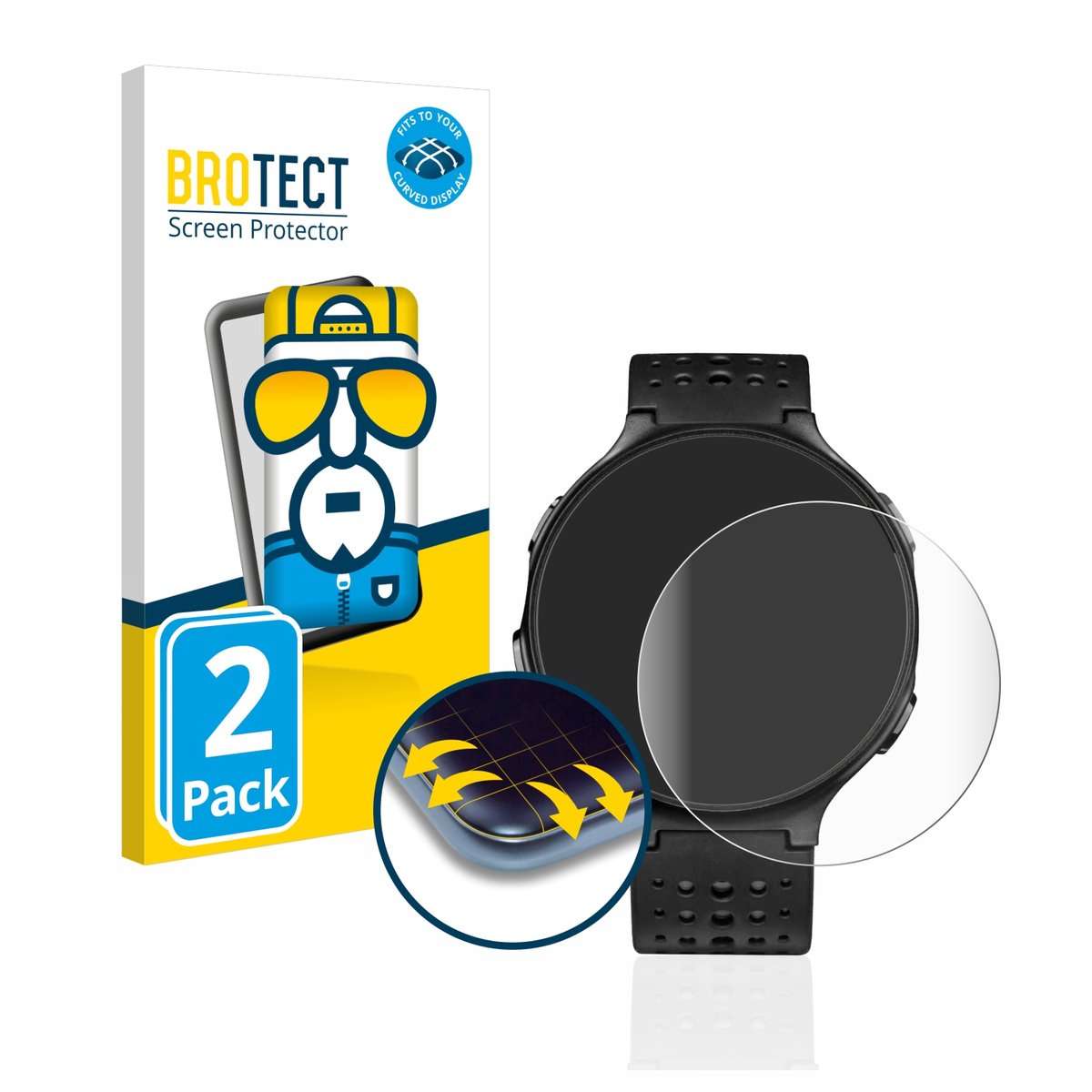 BROTECT - Screenprotector voor Garmin Forerunner 235 - Folie Beschermfolie transparant volledig dekking - 2 Stuks