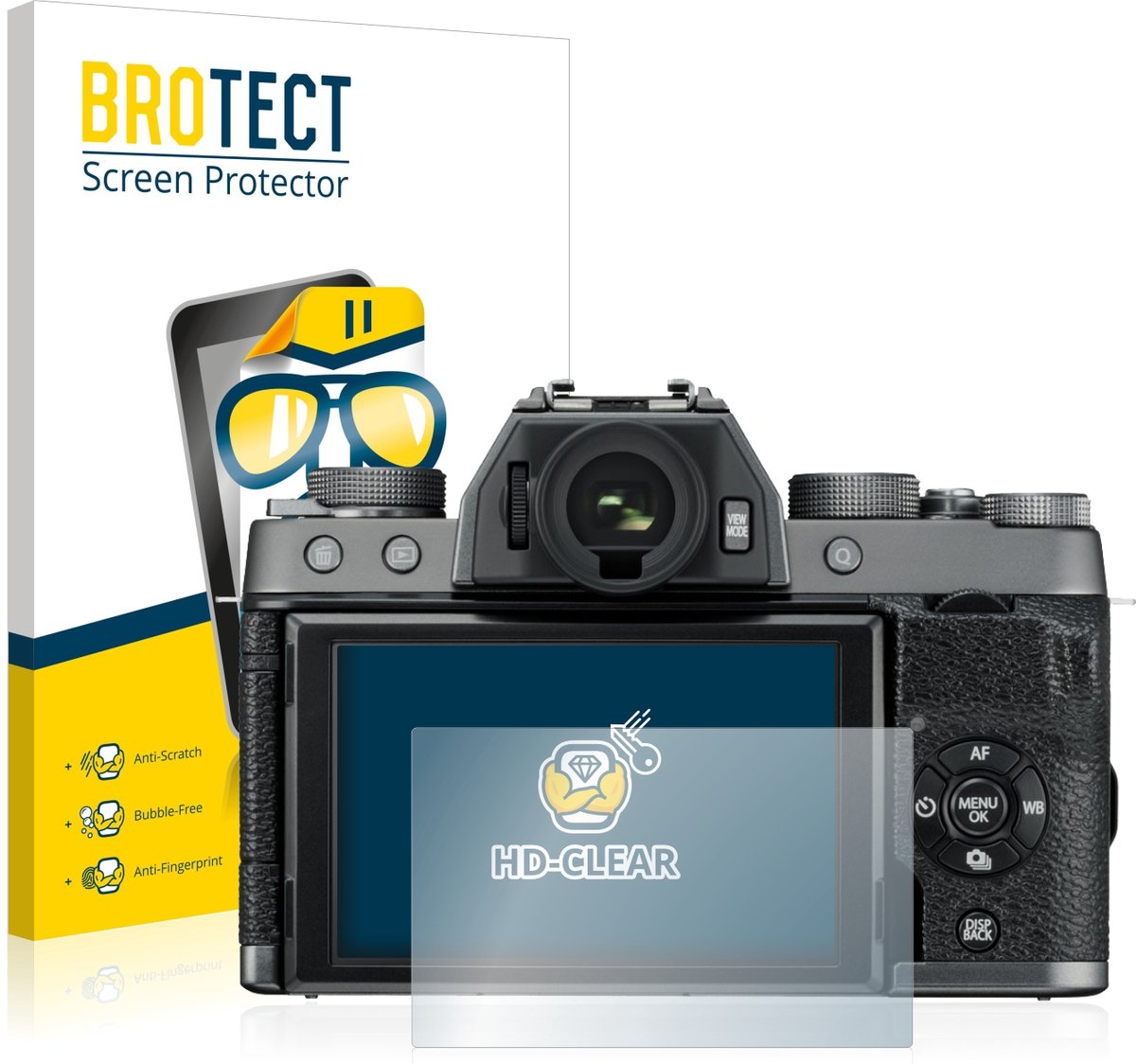 BROTECT - Screenprotector voor Fujifilm X-T100 - Folie Beschermfolie transparant 2 Stuks