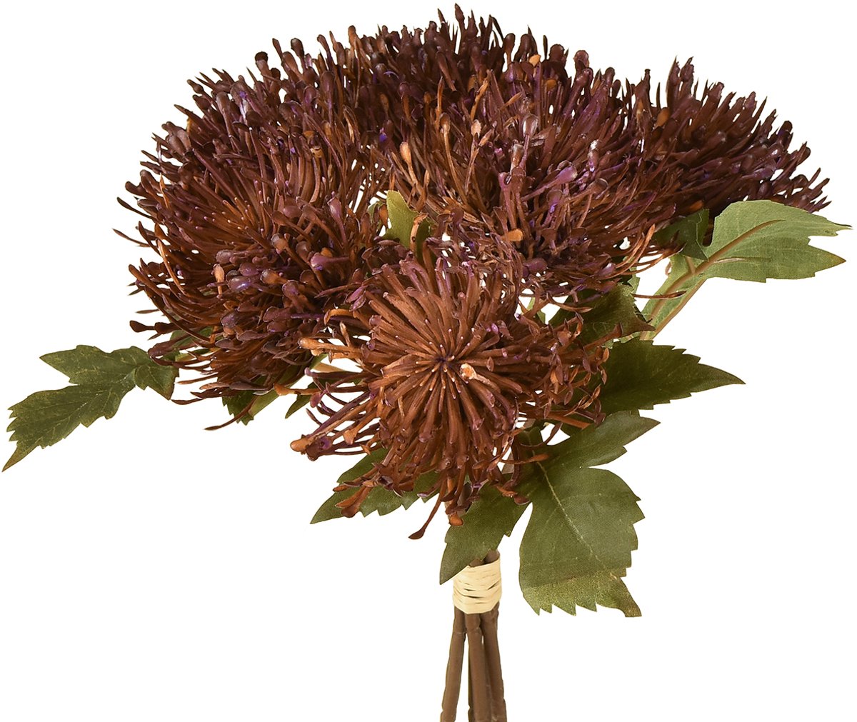 Viana Protea kunstspeldenkussen Leucospermum paars 30cm 6 stuks, 6 Stück