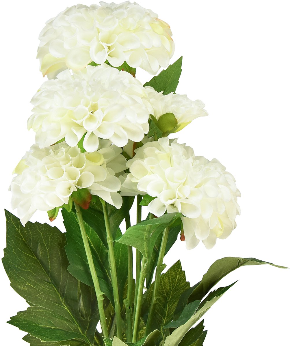 Viana Kunstbloemen decoratieve dahlia's kunstwit 50cm