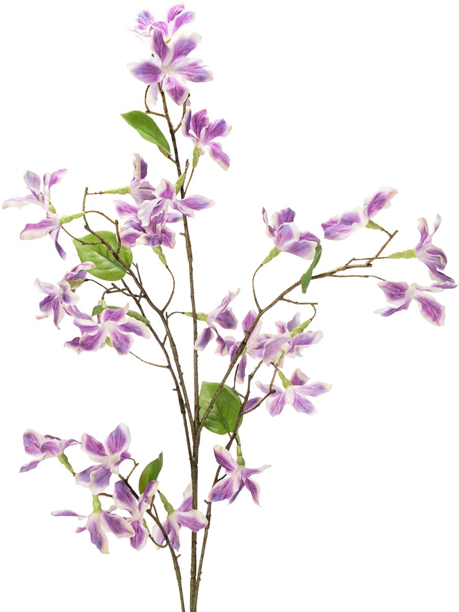 Viana Kunstmatige clematis tak bloem, duurzame tafeldecoratie, 110 cm, 3 stu paars