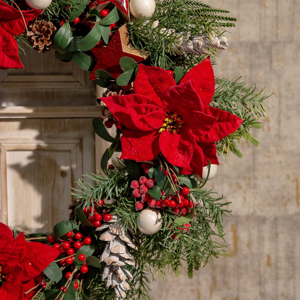 Viana Kerstster Kunstkerstster Rood Groen L57cm Veelkleurig