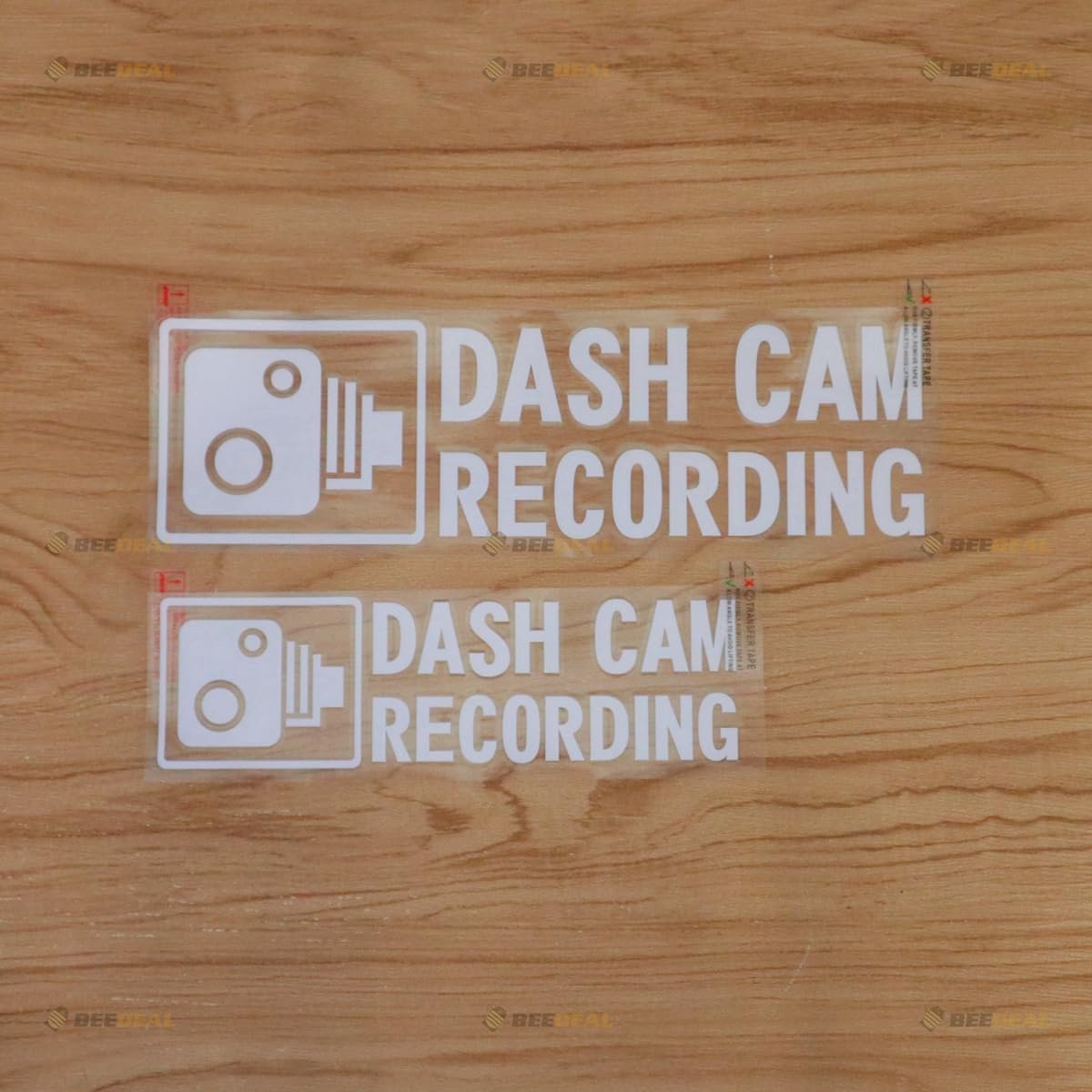 Auto Sticker Dash Cam Opname Vinyl Decal - 2 Stuks Wit - Zonder Achtergrond