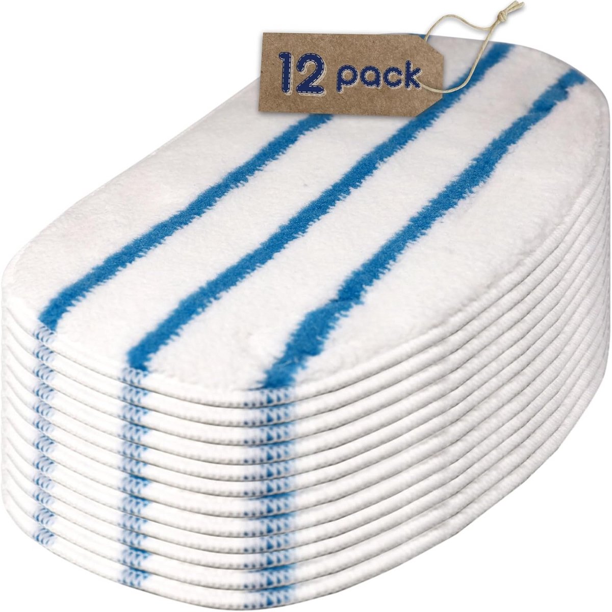 12x Stoommop Pads Vervanging voor Stoomdweil - Wasbaar & Herbruikbaar Microvezel Dweil
