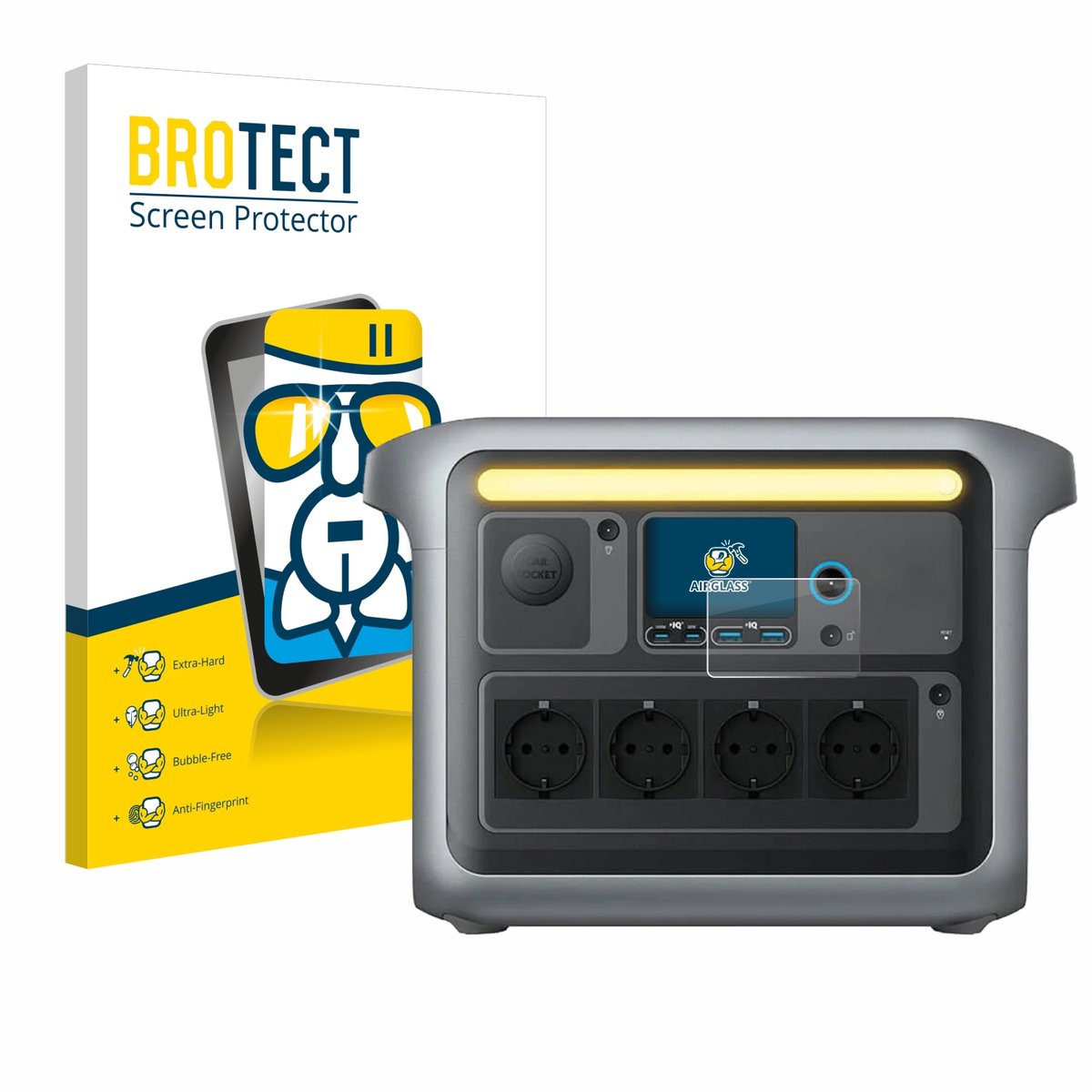 Screenprotector voor Anker SOLIX C1000X Beschermglas transparant