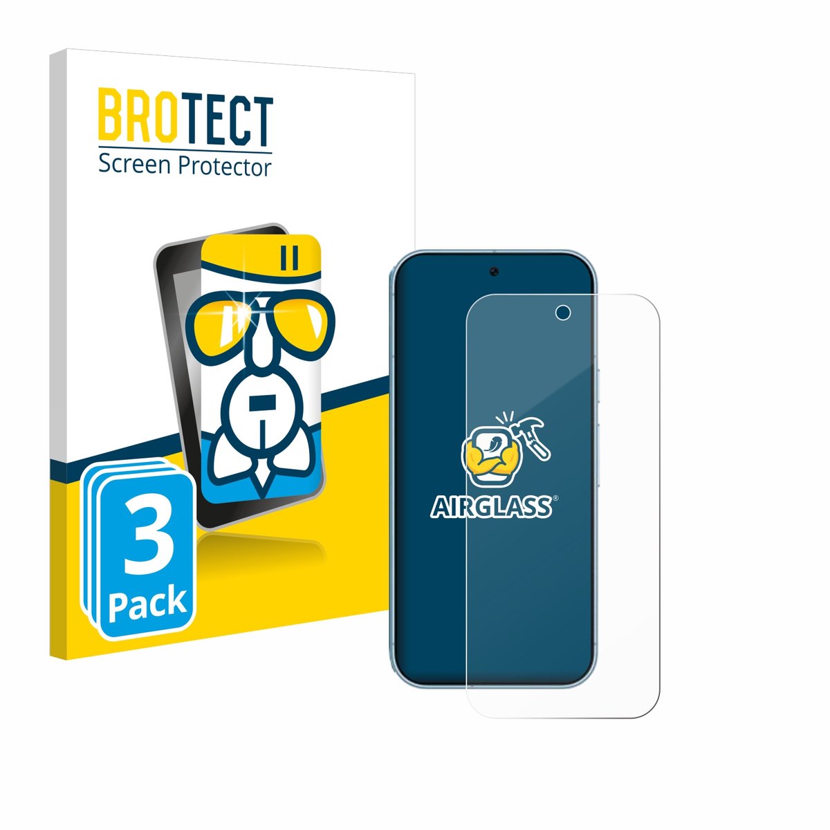 Screenprotector 3 Stuks voor Google Pixel 9 Pro Beschermglas transparant