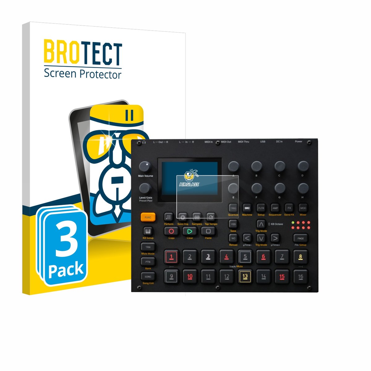 Screenprotector 3 Stuks voor Elektron Digitakt II Beschermglas transparant