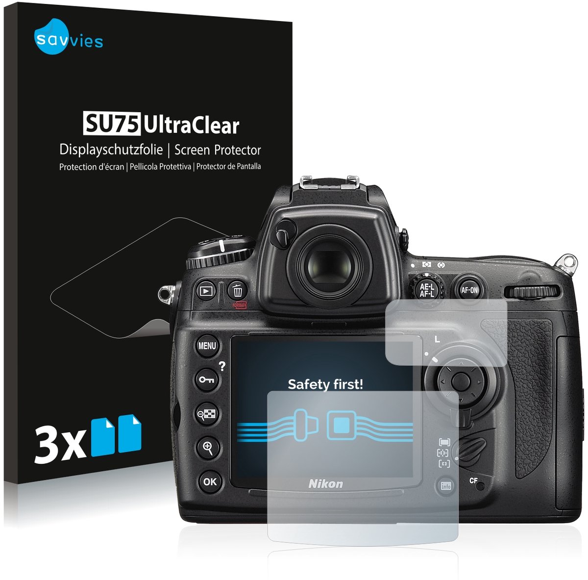 Savvies - Screenprotector voor Nikon D700 - Folie Beschermfolie transparant 6 Stuks