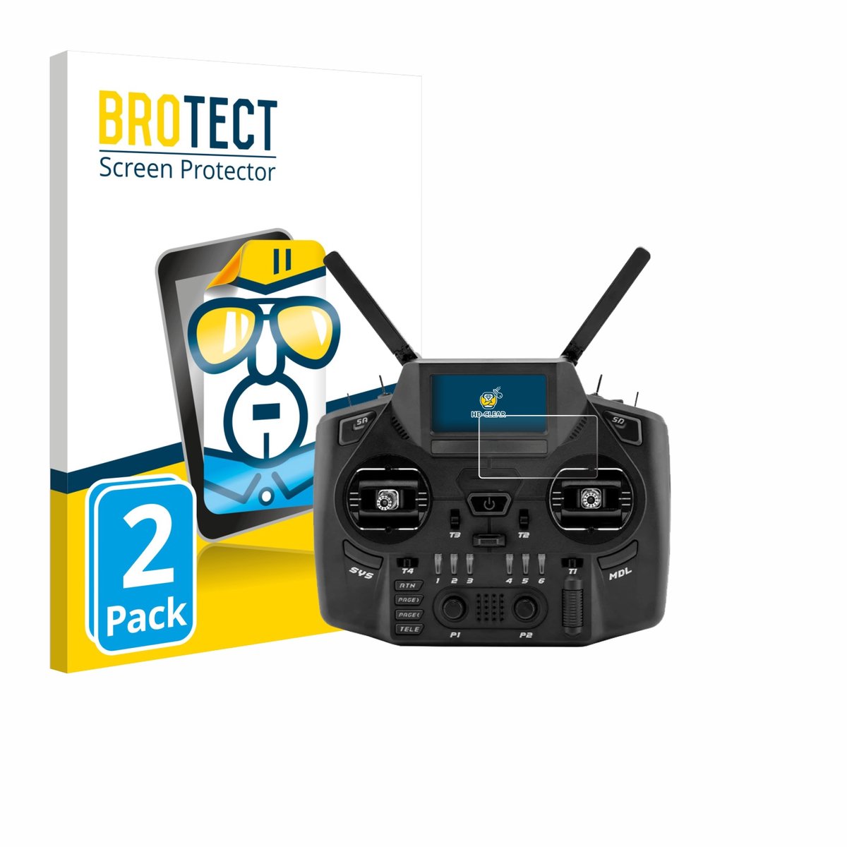 BROTECT - Screenprotector voor Radiomaster GX12 - Folie Beschermfolie transparant 2 Stuks