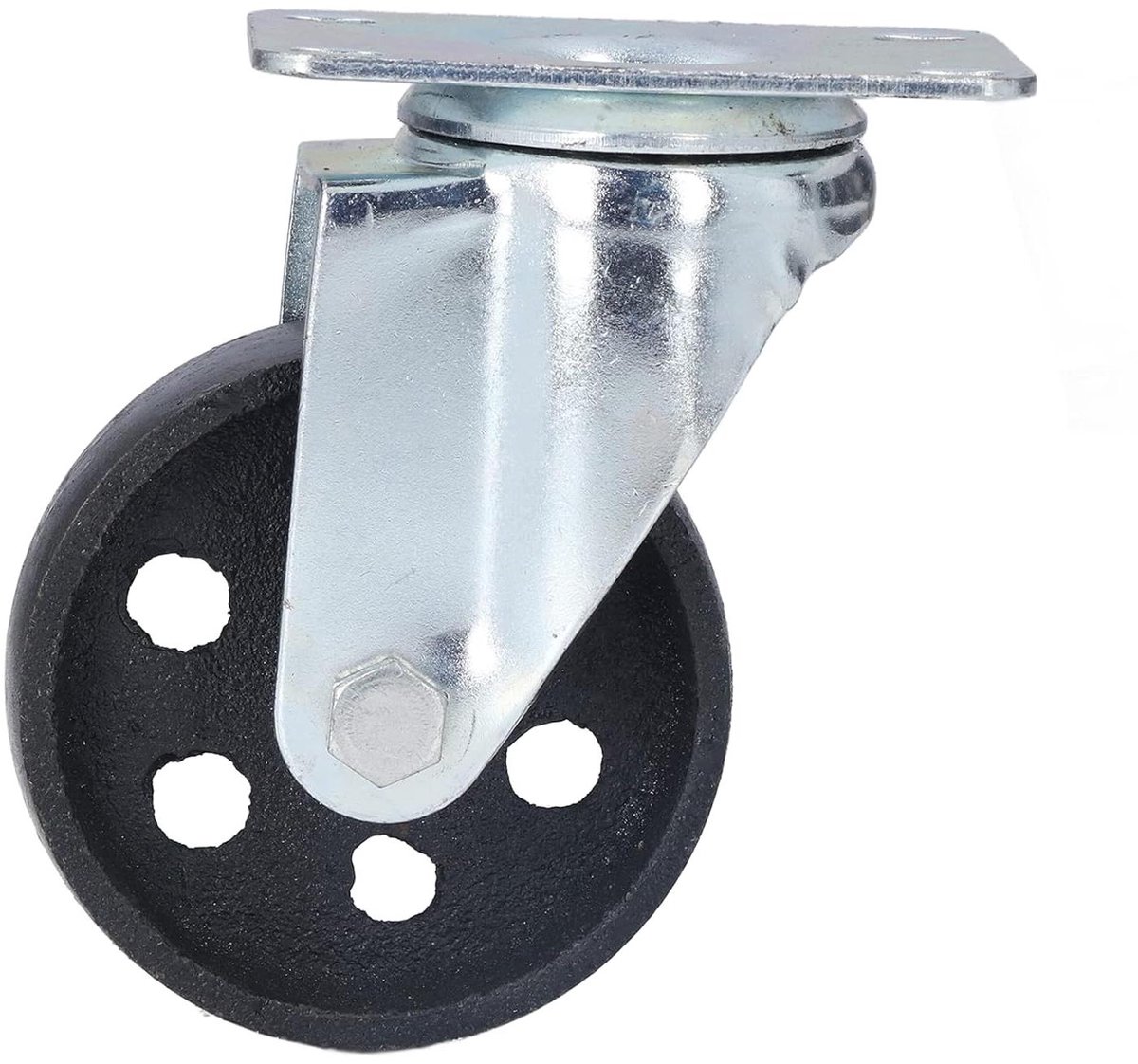 Allecto - Zwenkwiel - 3,5 Inch - Dubbel Lager - Ijzeren Wiel - Geluidsarm - Heavy Duty - Karretje - 360 Graden - Geschikt voor - Zwart Model - Wervelende