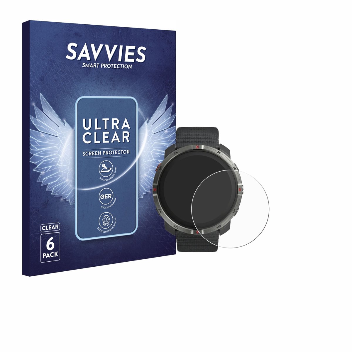 Savvies - Screenprotector voor Polar Grit X2 - Folie Beschermfolie transparant 6 Stuks