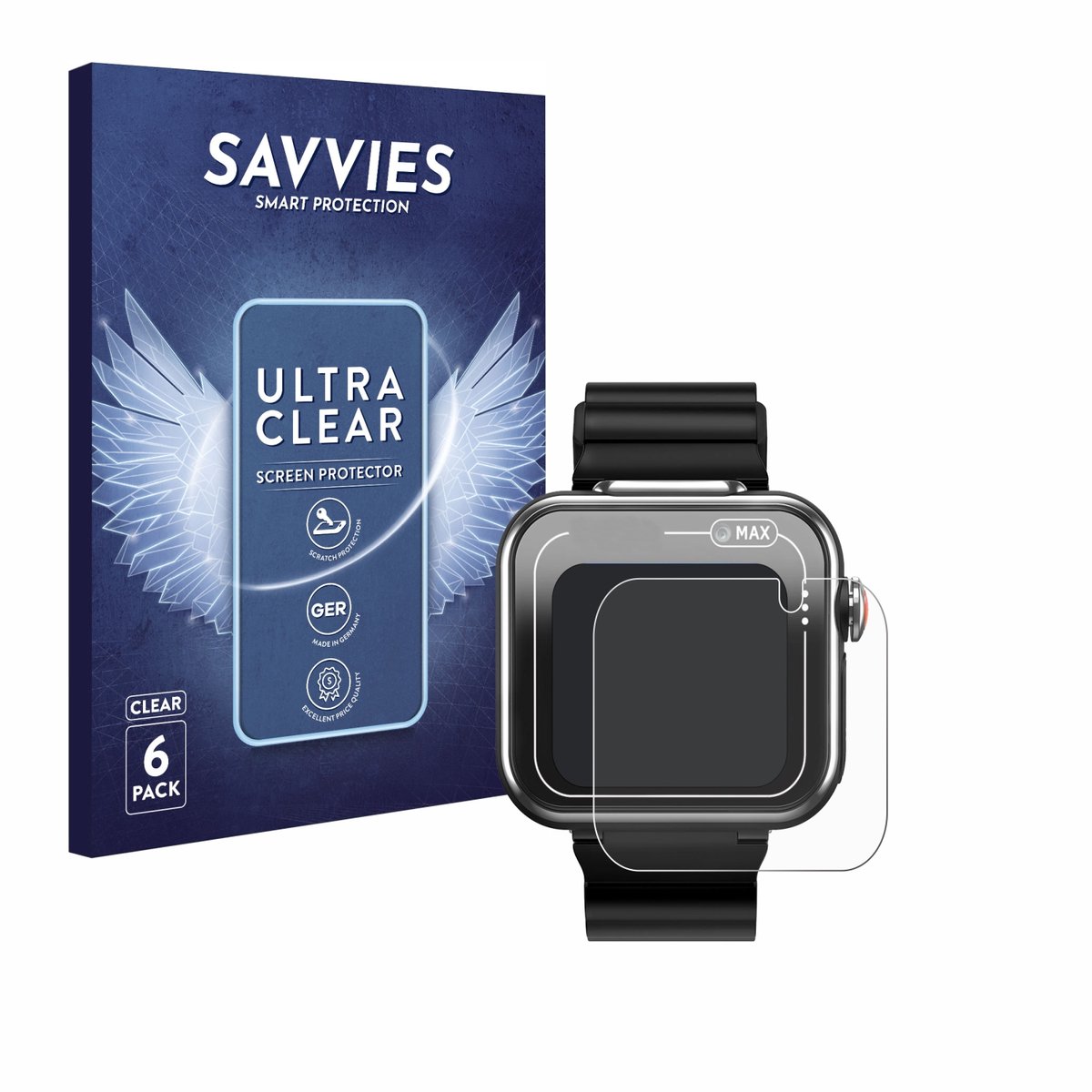 Savvies - Screenprotector voor Vtech Kidizoom Smartwatch MAX - Folie Beschermfolie transparant 6 Stuks