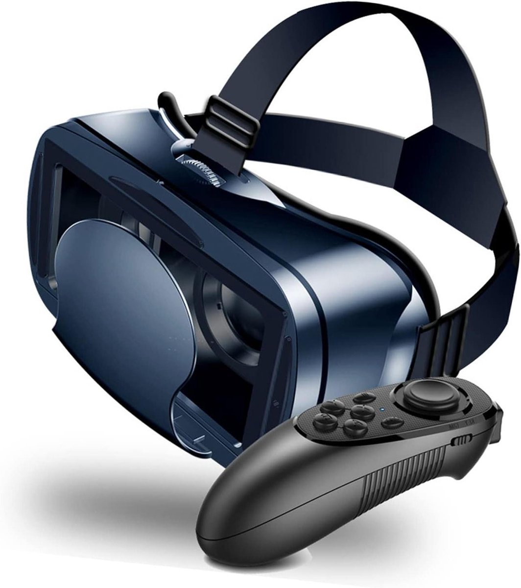 Allecto - Virtual Reality Bril - 3D Beleving - Blauwe Lens - Bescherming tegen Blauw Licht - Mobiele Telefoon Compatibiliteit - Blauw Model