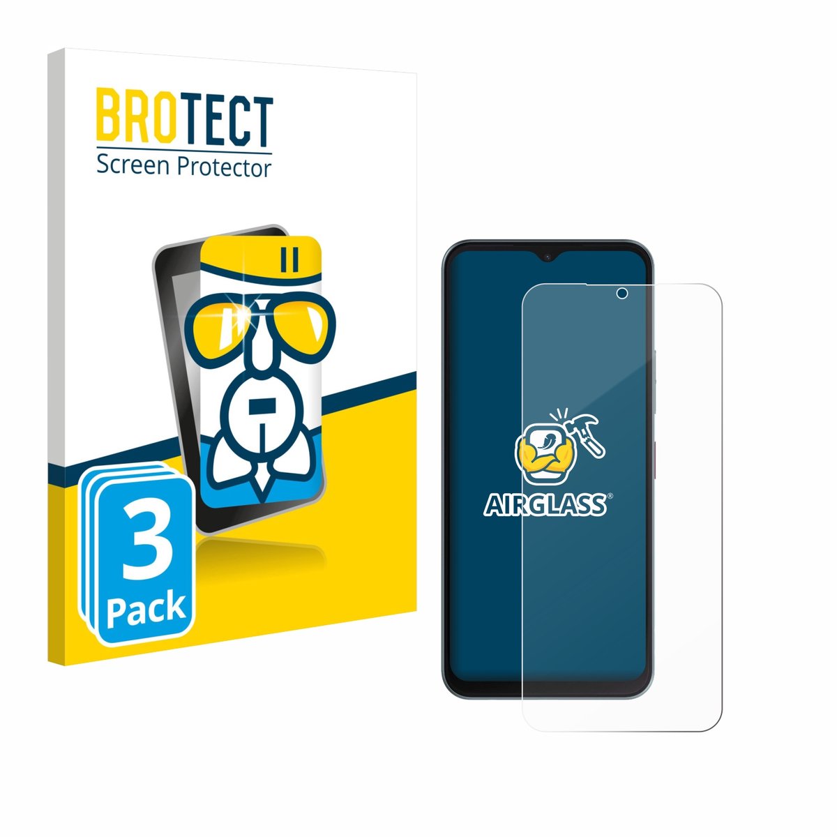 Screenprotector 3 Stuks voor Telekom T Phone 3 Beschermglas transparant