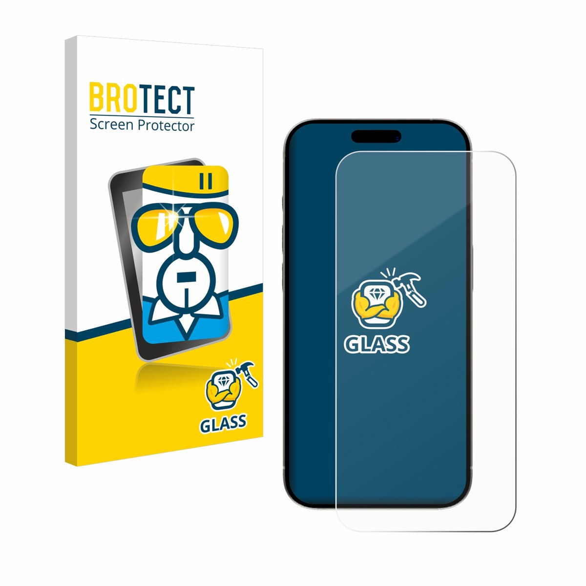 BROTECT - Glas Screenprotector voor Apple iPhone 15 Pro - Gehard Beschermglas 9H