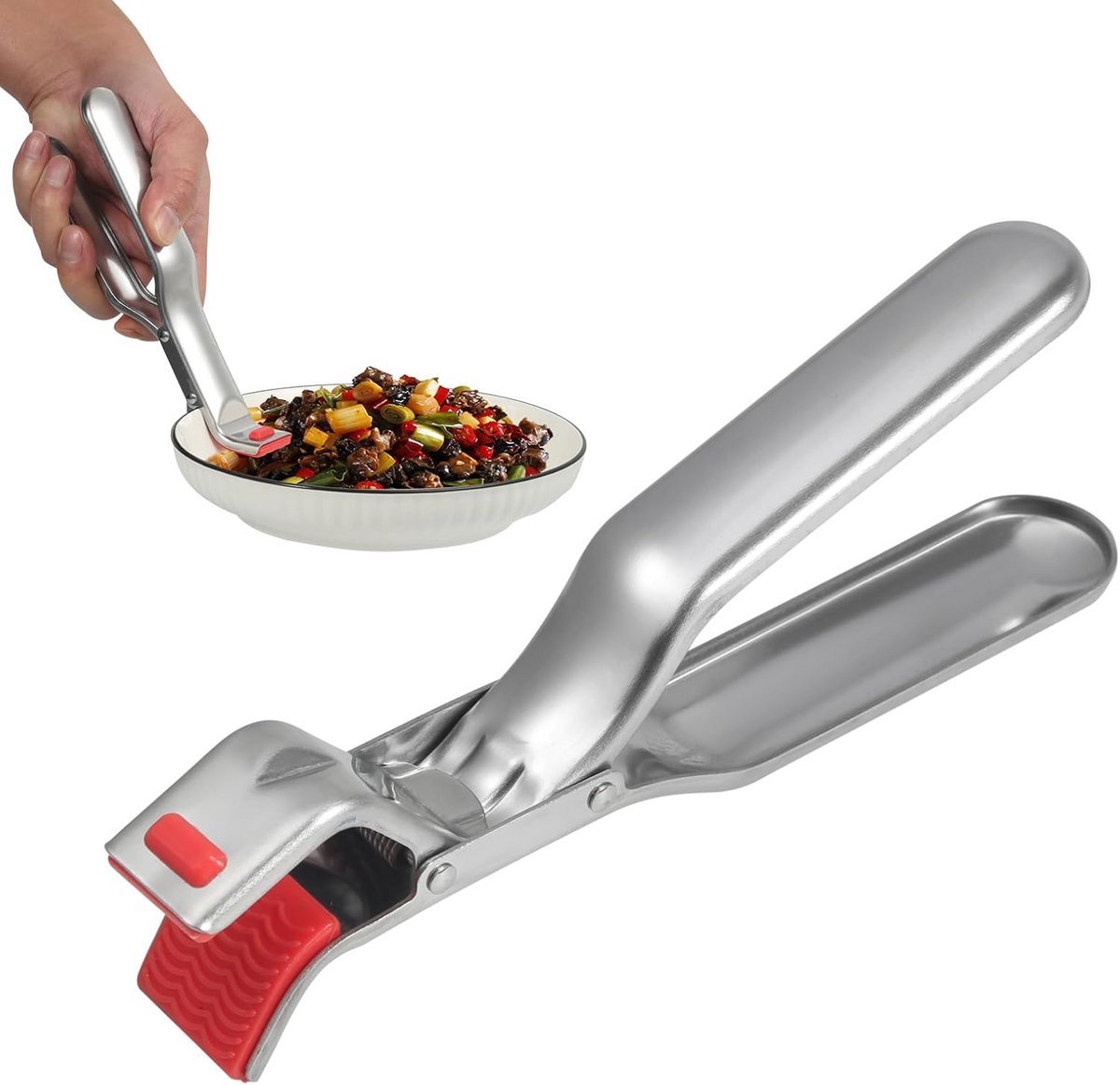 2x Hittebestendige Tangen voor Airfryer, Oven en Bakvormen – Antislip RVS Keukentang