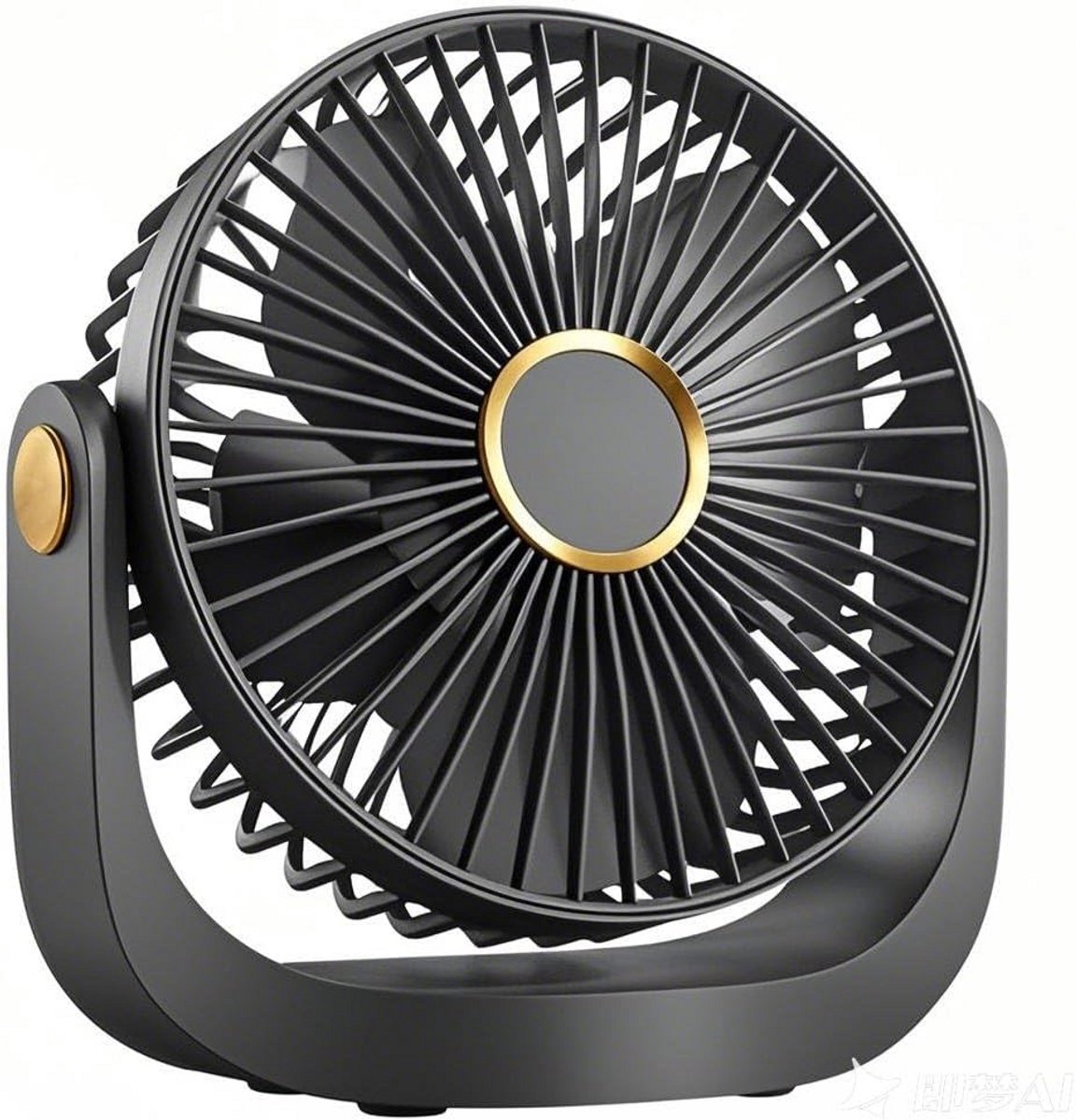 Draagbare USB Tafelventilator met Nachtlampje, 5 Snelheden en 360° Draaibaar