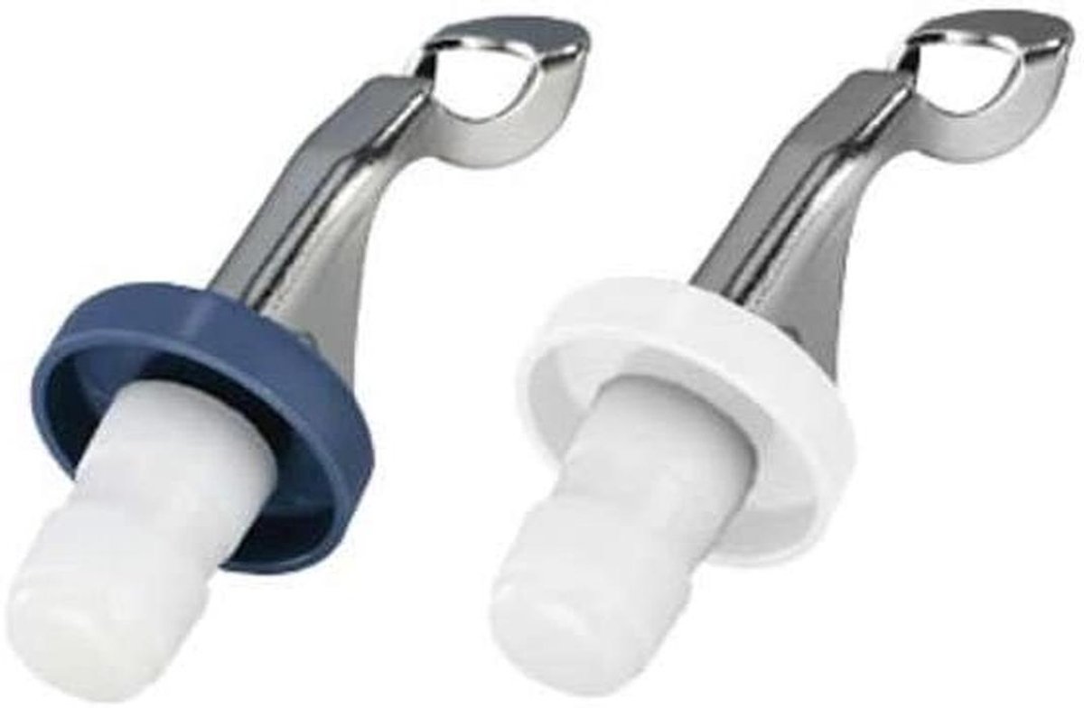 Flesstopper en flesopener - 2 stuks, gevarieerde kleuren, 15,5 x 8,5 x 3,2 cm
