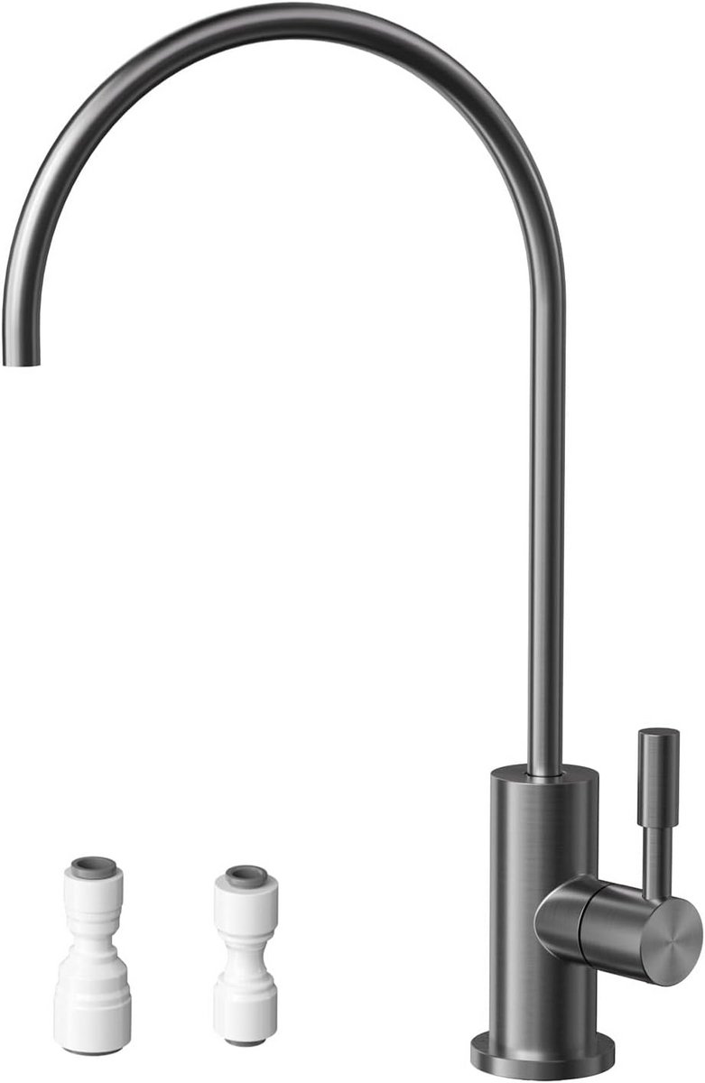 Keukenkraan voor omgekeerde osmose - roestvrij staal met 2 adapters