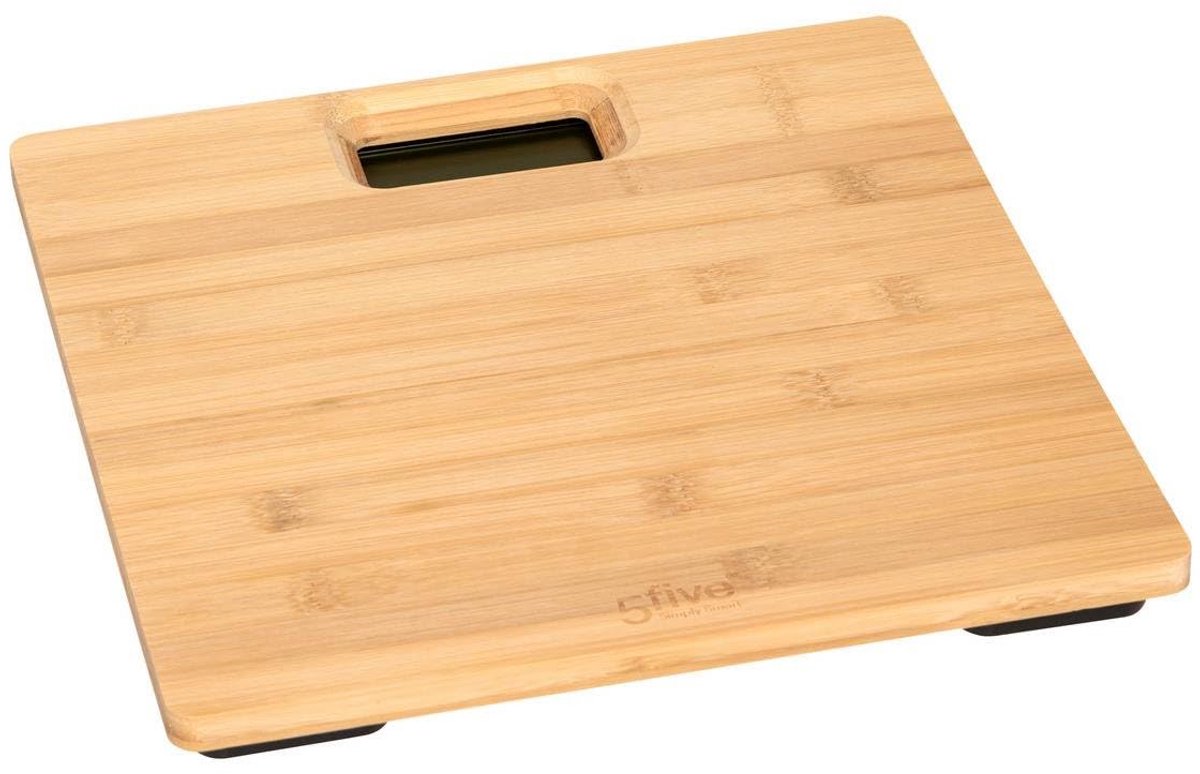 Bamboe Personenweegschaal 28x28 cm - Nauwkeurig Tot 100 g