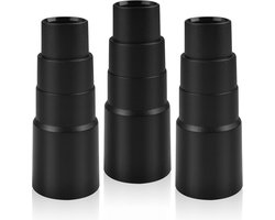3 stuks Stofzuigeradapters geschikt voor stofzuigerslang - Stofzuigeronderdelen - slangverloopstuk, Geschikt voor Bosch, Makita, Kärcher en de meeste merken - slangadapter voor stofzuiger - 4 lagen - 25 mm tot 42 mm - zwar