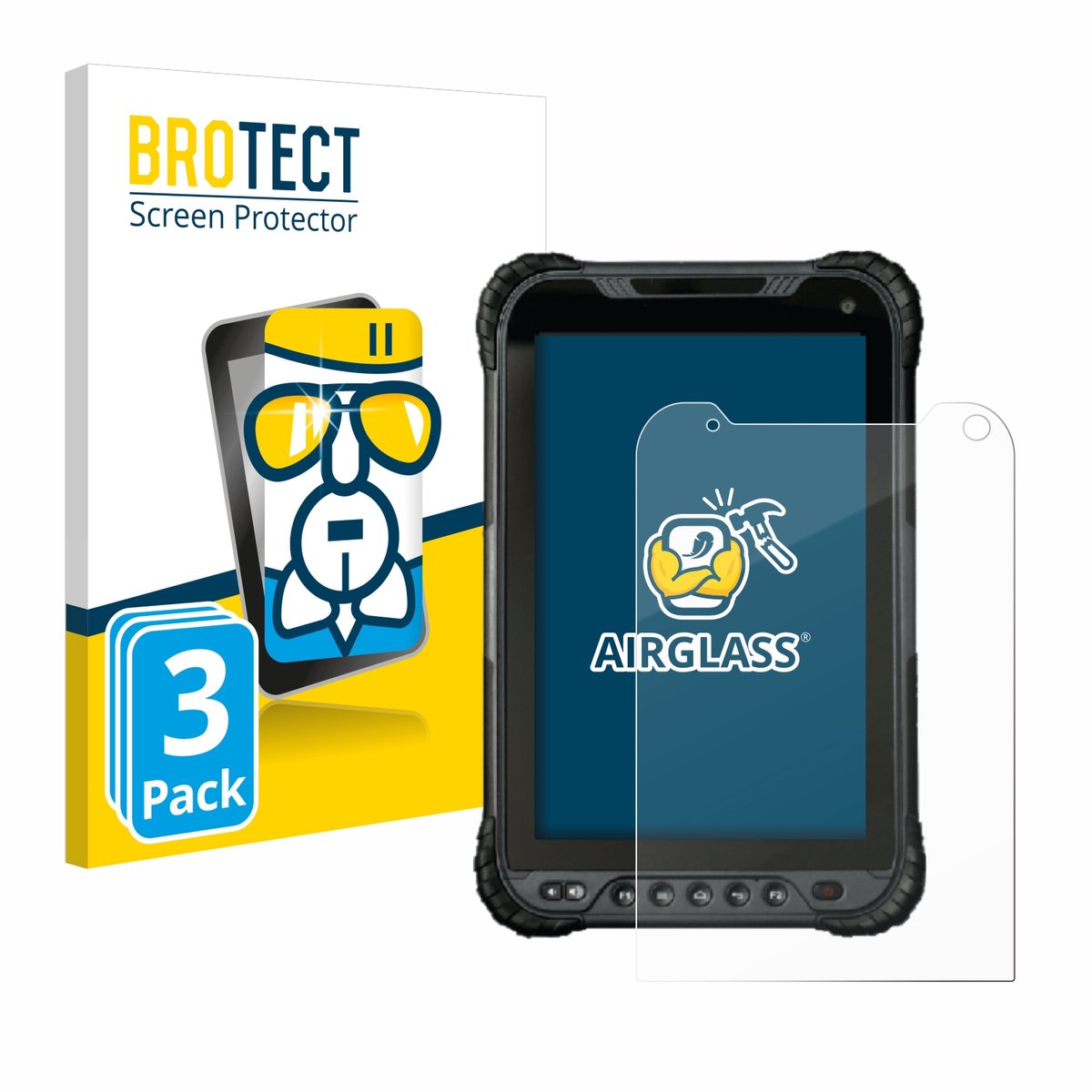 Screenprotector 3 Stuks voor UniStrong UT30 8" Beschermglas transparant