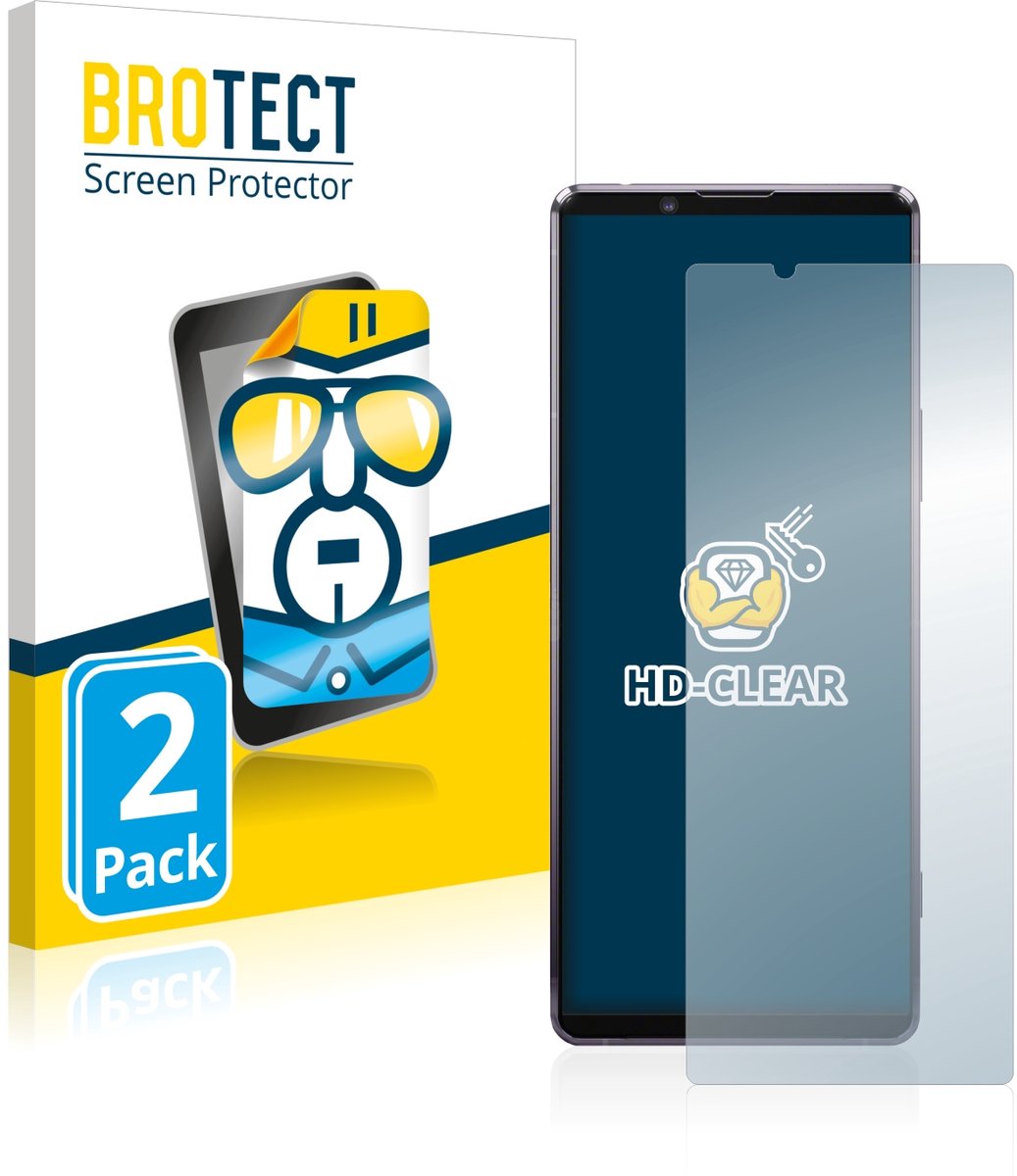 BROTECT - Screenprotector voor Sony Xperia 1 II - Folie Beschermfolie transparant 2 Stuks