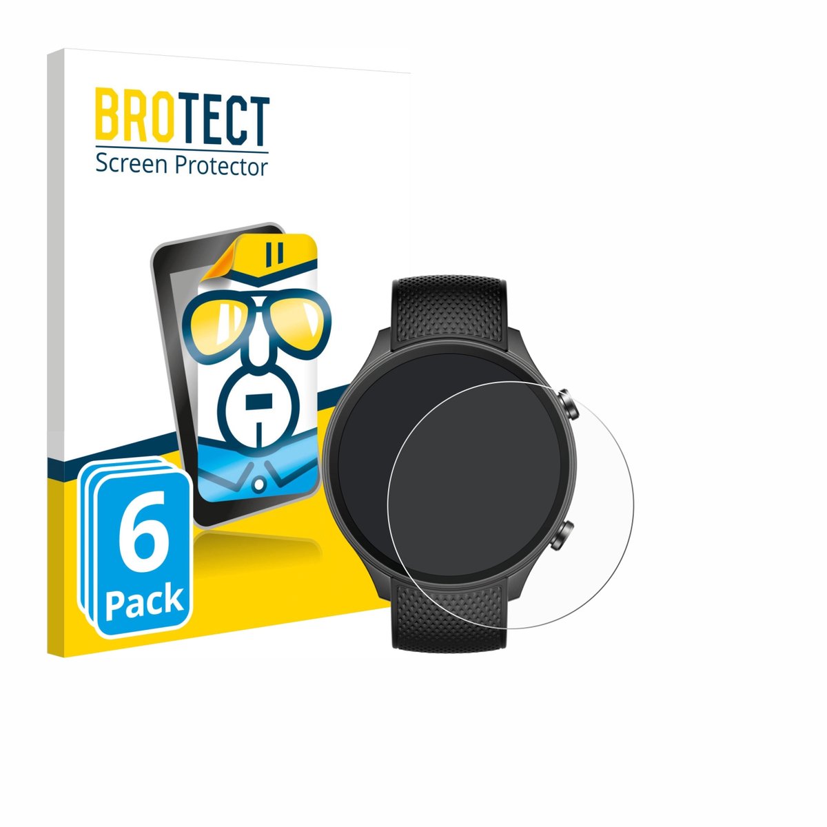 BROTECT - Screenprotector voor OnePlus watch 2R - Folie Beschermfolie transparant 6 Stuks