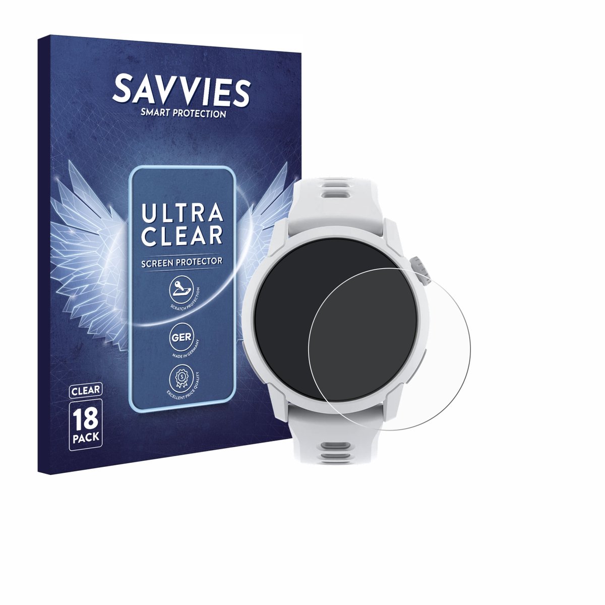 Savvies - Screenprotector voor Coros Pace 4 - Folie Beschermfolie transparant 18 Stuks