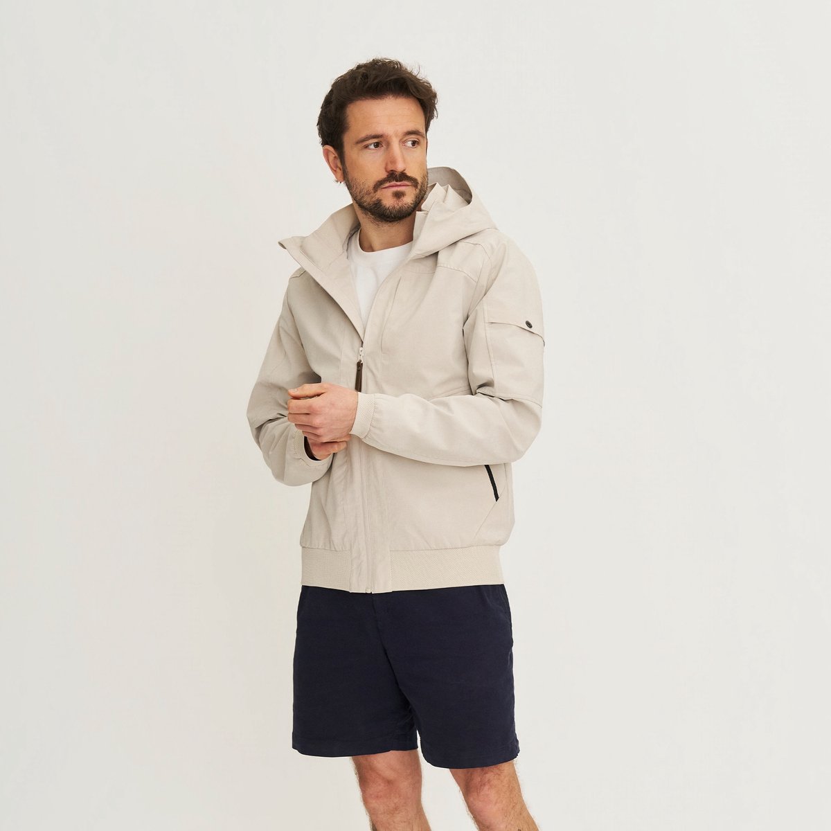 Travelin’ Helde Heren Hardshell Jas Waterdicht Zand Creme
